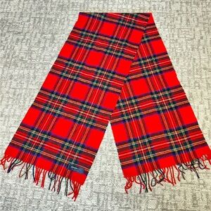 Johnstons Of Elgin Lambswool Scarf Red Check